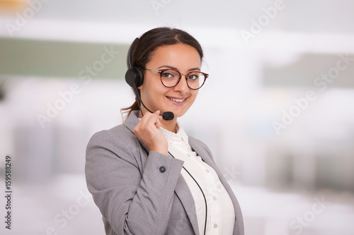 arab woman with headphones