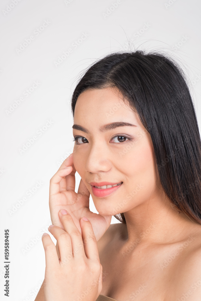 Beautiful Young asian Woman face portrait, Isolated on white background Beautiful Young asian Woman face portrait, Isolated on white background