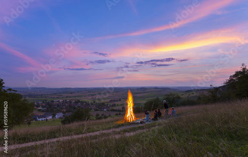Swiss national holiday, bonfire, Schaffhausen, Switzerland