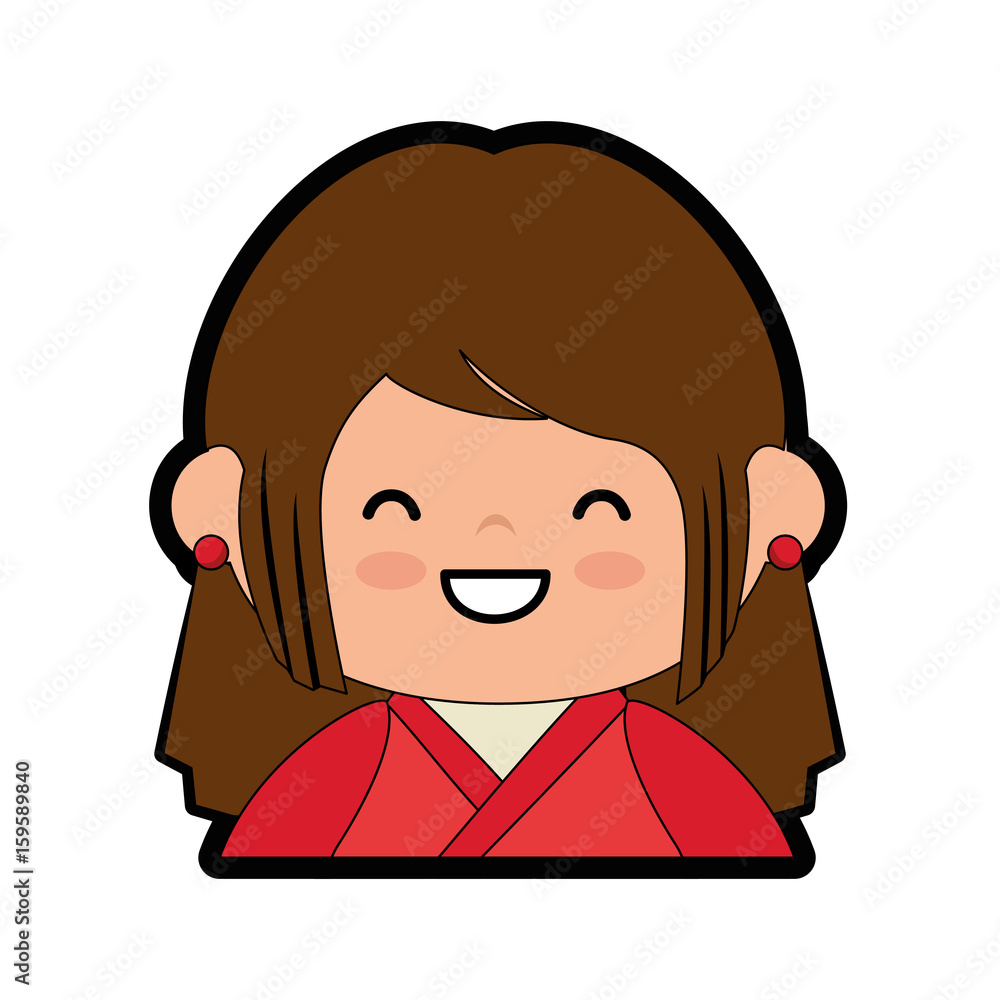 Cute japanese girl cartoon icon vector illustration graphic design Cute japanese girl cartoon icon vector illustration graphic design