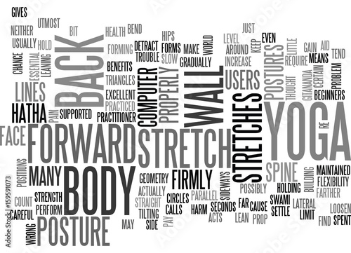 YOGA FOR COMPUTER USERS SUPPORTED SIDE STRETCHES TEXT WORD CLOUD CONCEPT