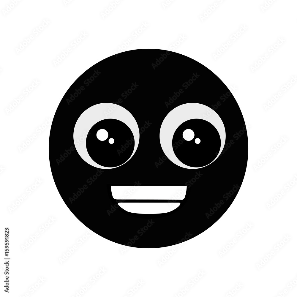 Fototapeta premium cute cartoon face icon vector illustration graphic design