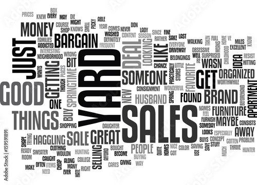 YARD SALES TEXT WORD CLOUD CONCEPT