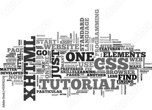 XHTML AND CSS TUTORIAL TEXT WORD CLOUD CONCEPT