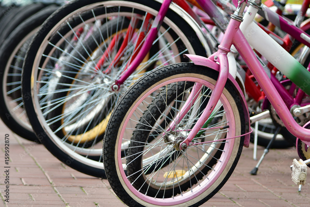 Bicycle in the city for children and adults Bicycle in the city for children and adults