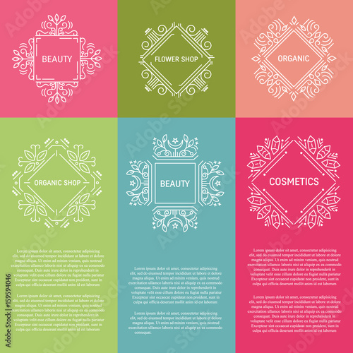 Set of flyer with geometric emblems