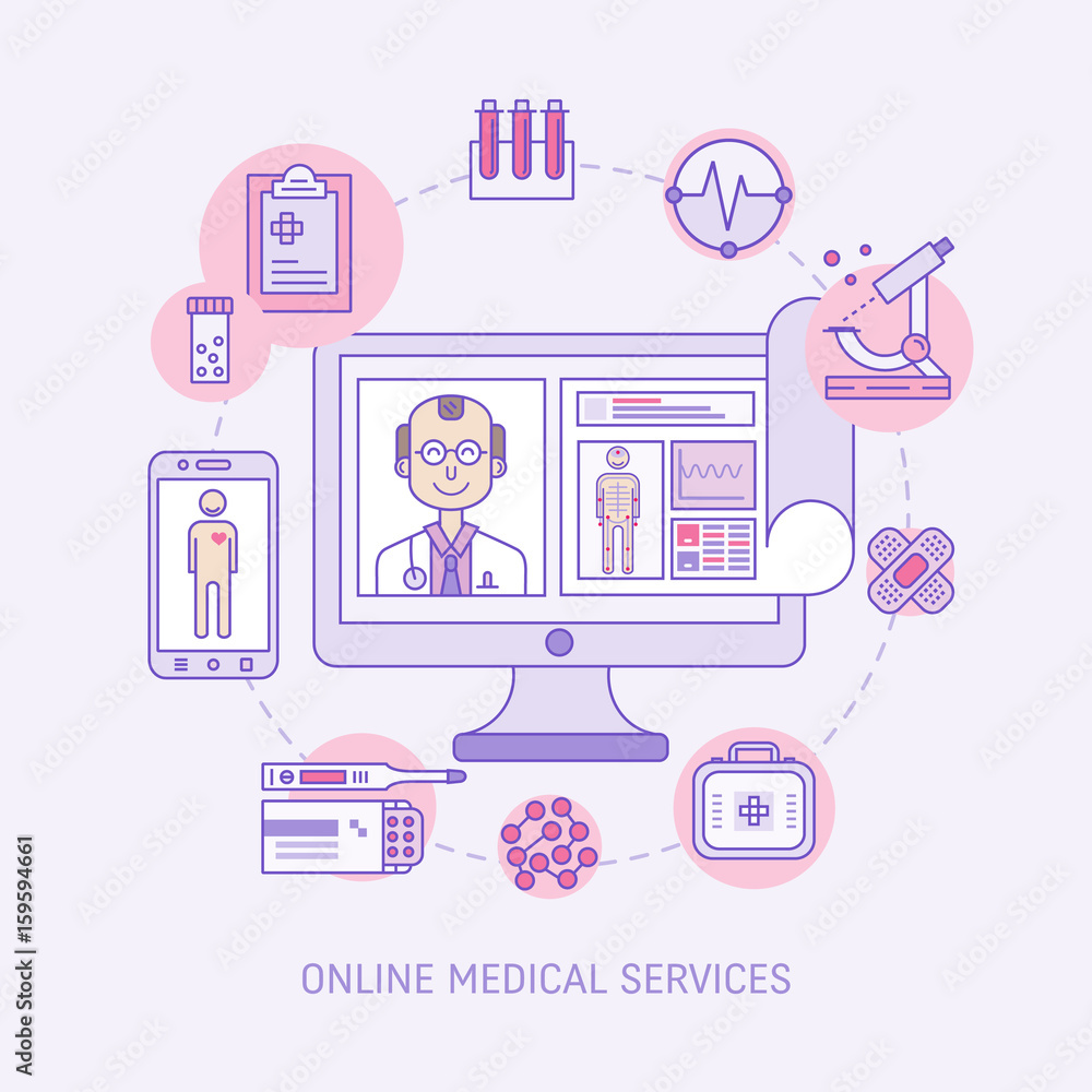 Online medicine concept Online medicine concept