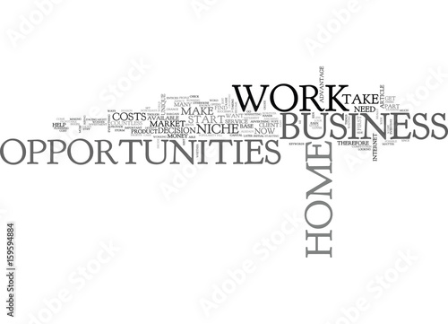 WORK AT HOME BUSINESS OPPORTUNITIE TEXT WORD CLOUD CONCEPT photo