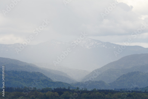 foggy mountains in Bavaria, Chiemgau