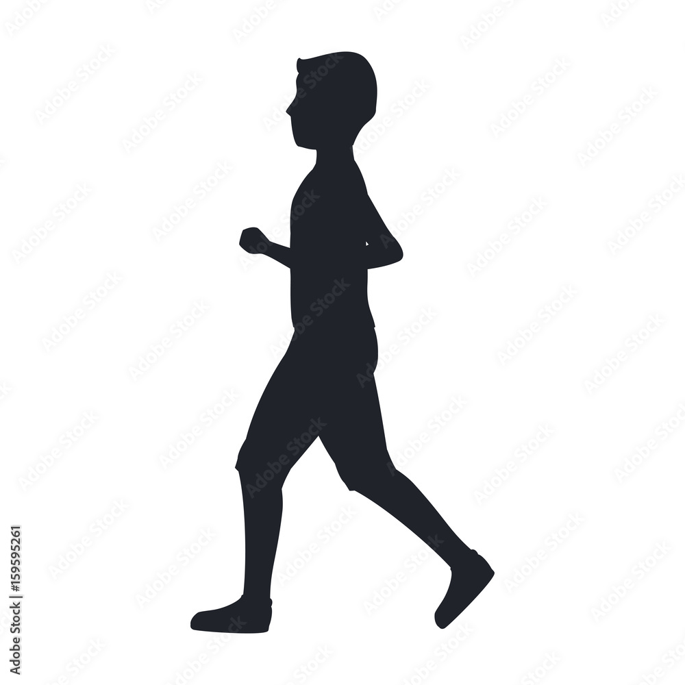 athletic man running character icon vector illustration design