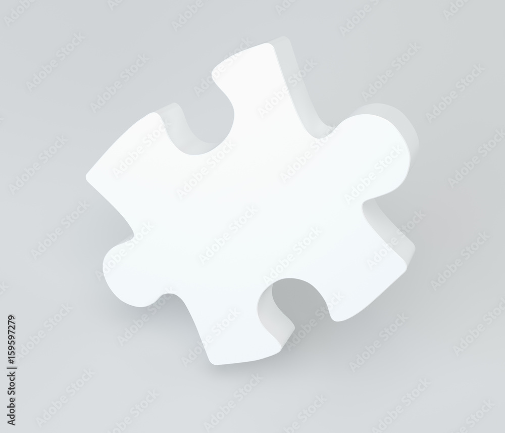 White puzzle with soft shadows. 3d rendering. White puzzle with soft shadows. 3d rendering.
