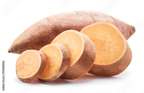 Tablou pe pânză Sweet potato. Isolated on a white background.