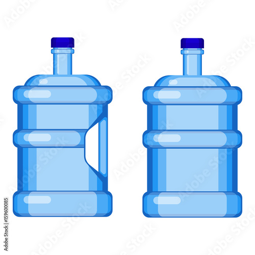 Two gallon water bottles with and without handle