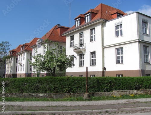 Beautiful white two-story houses