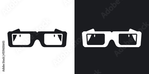 Vector 3D Glasses Icon. Two-tone version on black and white background