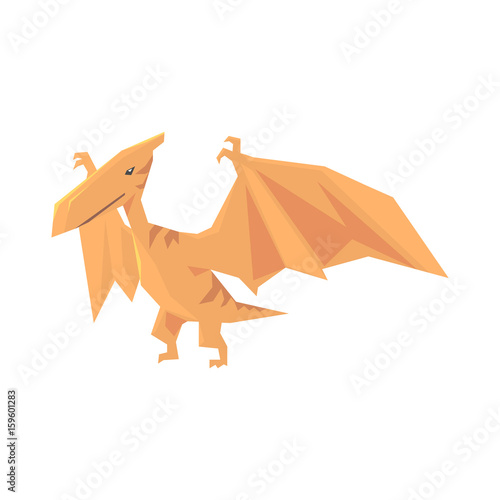 Pterosaurs dinosaur character, Jurassic period animal vector Illustration