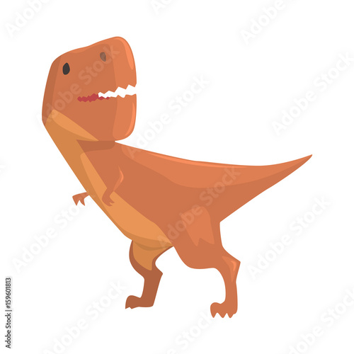 Cartoon allosaurus dinosaur character, Jurassic period animal vector Illustration