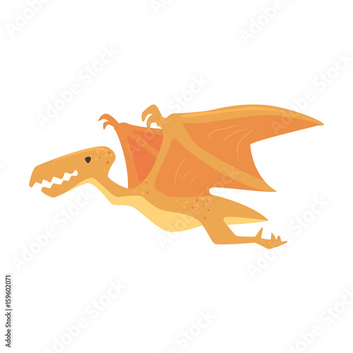 Cartoon pterosaurs dinosaur character, Jurassic period animal vector Illustration