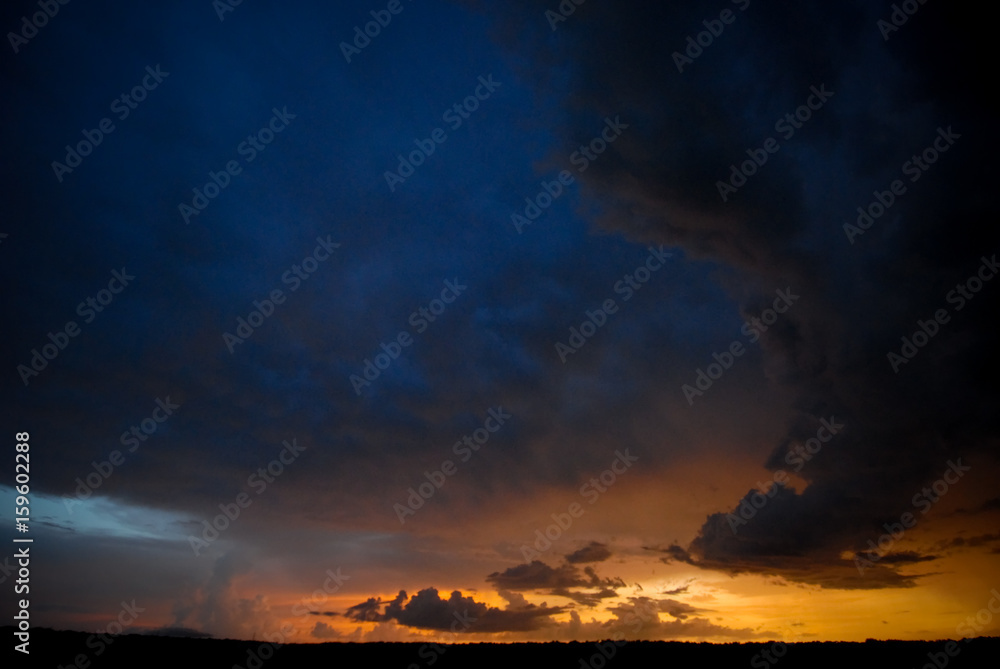 Stormy sky sunset at  Myakka State Park, Florida