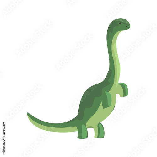 Green theropod, dinosaur character, Jurassic period animal vector Illustration © topvectors