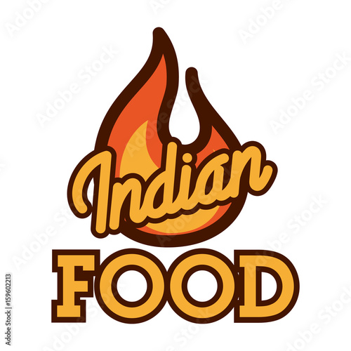 Color vintage indian food emblem