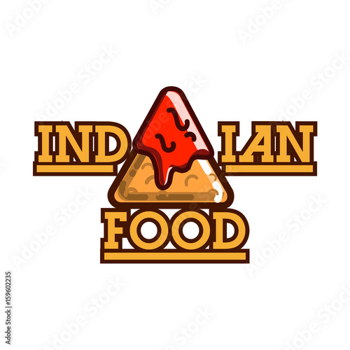 Color vintage indian food emblem