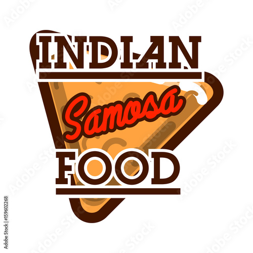 Color vintage indian food emblem
