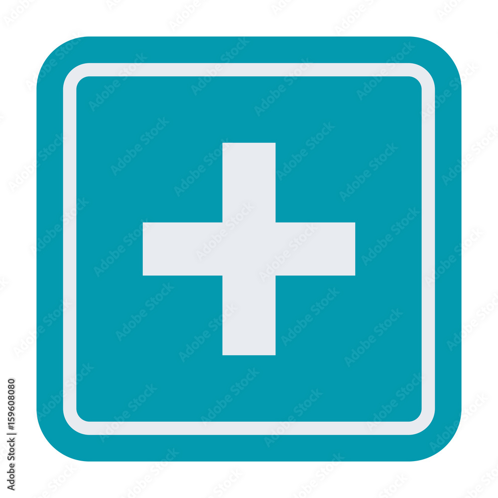 First aid symbol vector icon in flat style First aid symbol vector icon in flat style