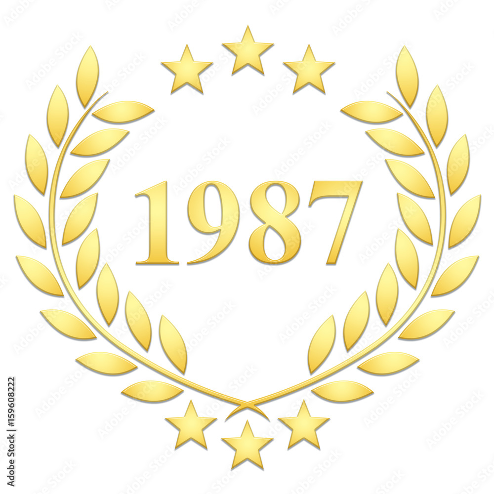 Lauriers 3 étoiles 1987 sur fond blanc Lauriers 3 étoiles 1987 sur fond blanc