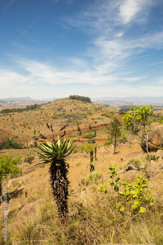 Valley and Mountains in Mlilwane Wildlife Sanctuary, Swaziland, Africa