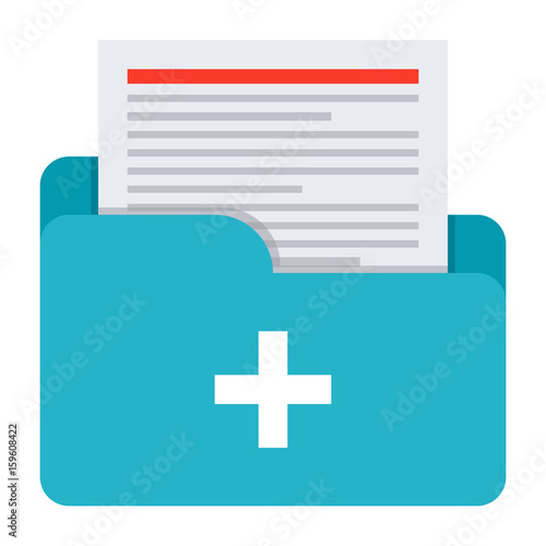 Medical files vector icon in flat style