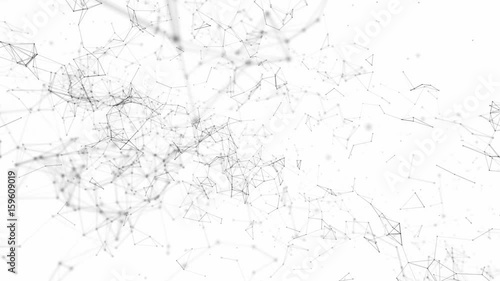 White abstract plexus futuristic geometric business news animated background with black lines