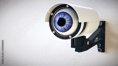 Security surveillance camera with blue eye