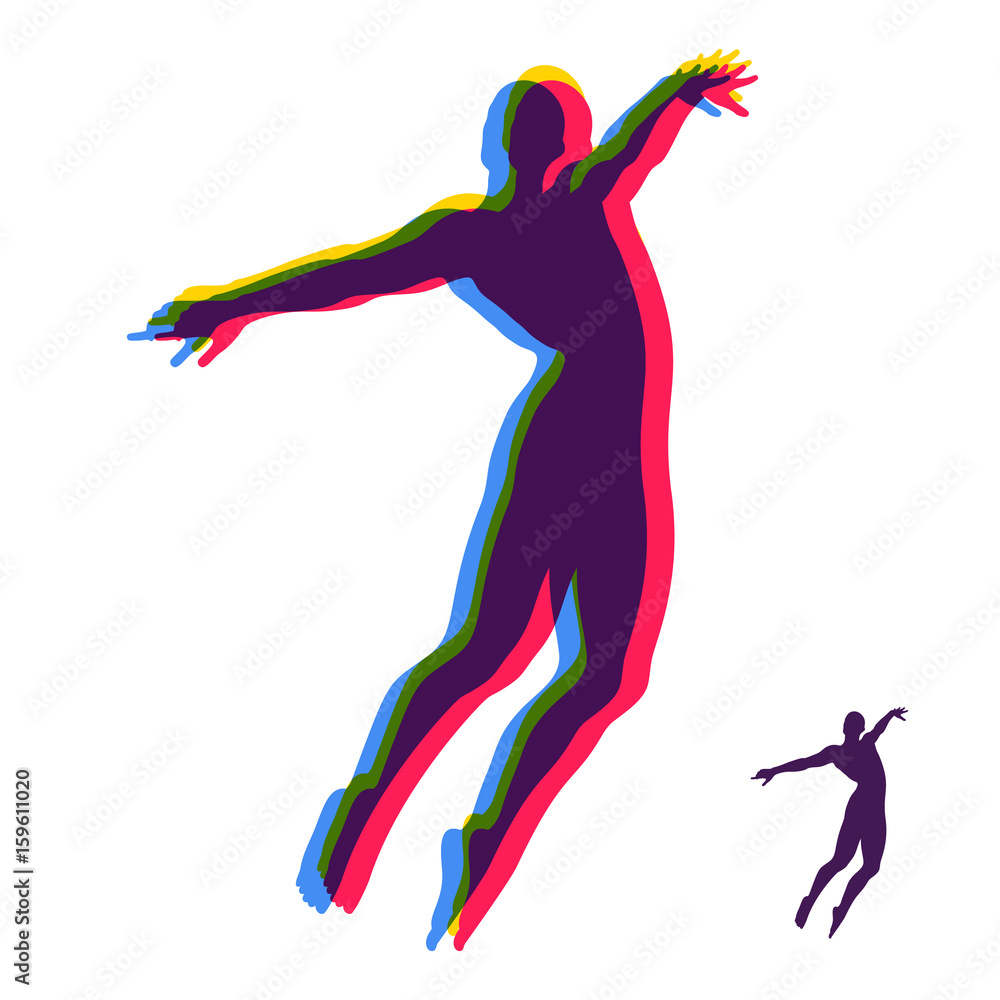 Silhouette of a jumping man. Design template for Sport. Vector ...