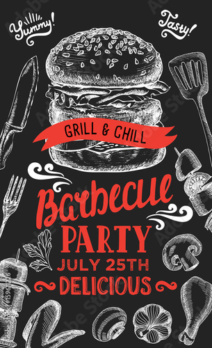 Barbecue party invitation.