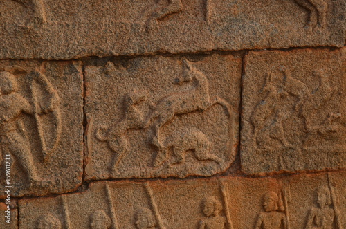 Animal stone relief