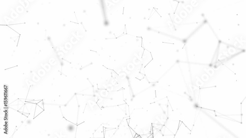 White abstract plexus futuristic geometric business news animated background with black lines