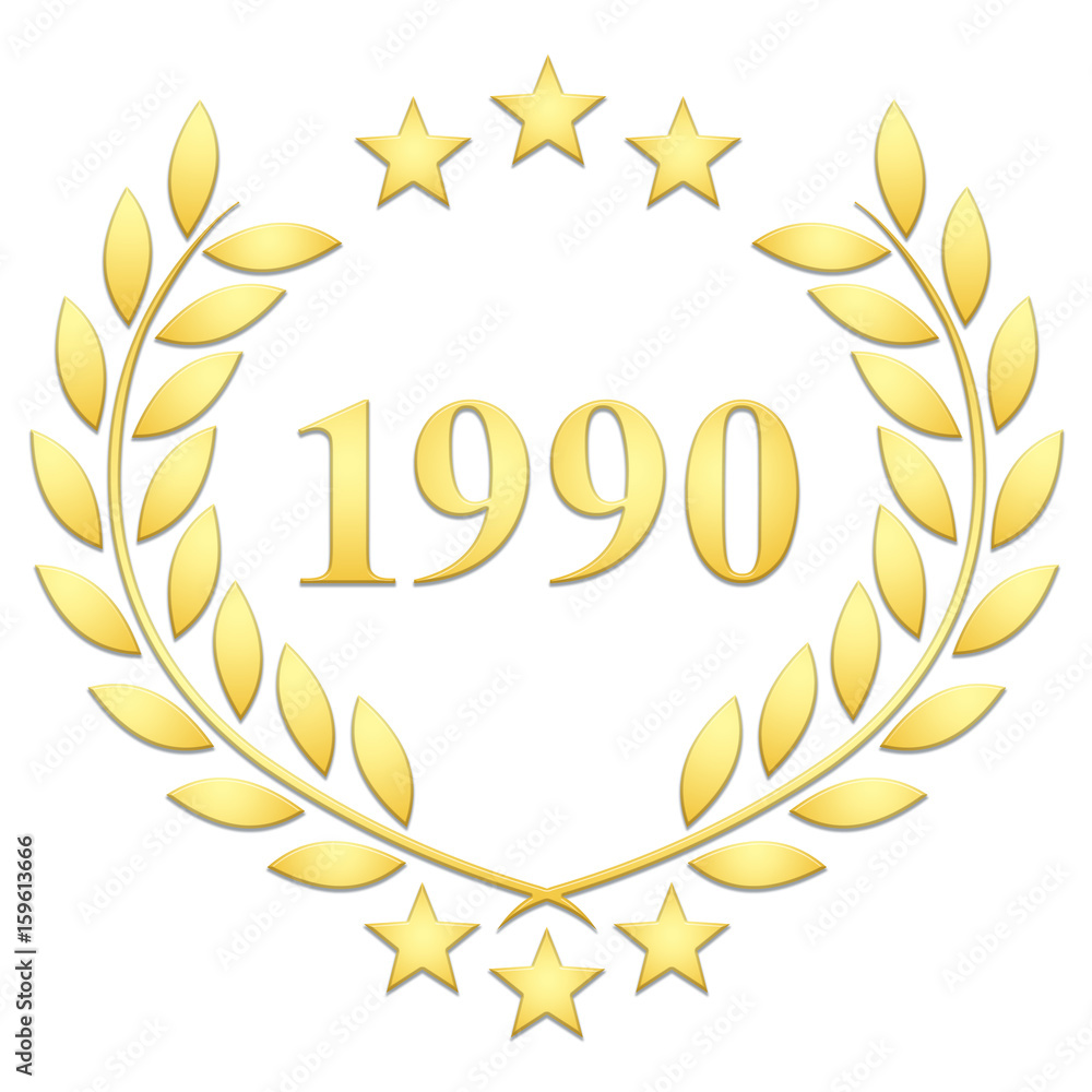 Lauriers 3 étoiles 1990 sur fond blanc Lauriers 3 étoiles 1990 sur fond blanc