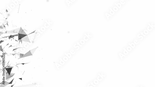 White abstract plexus futuristic geometric business news animated background with black lines