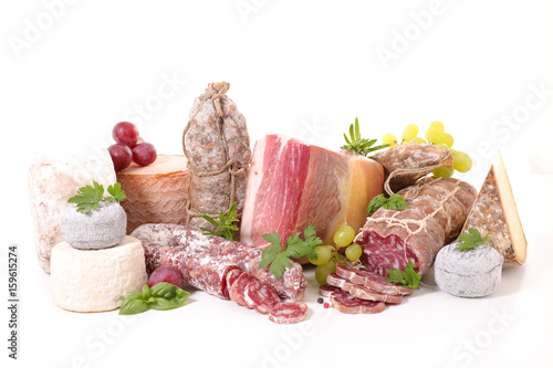 Quadro su tela variety of charcuterie and cheese