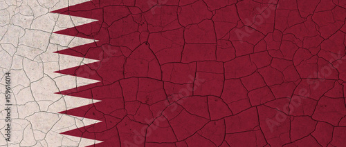 Qatar flag cracked down