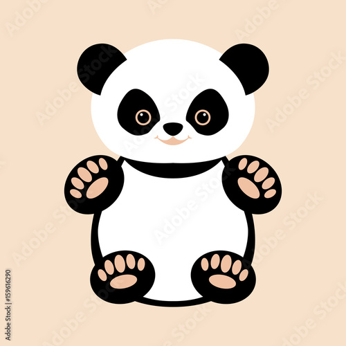 Fototapeta Naklejka Na Ścianę i Meble -  panda baby vector illustration style Flat 