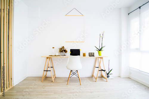 nordic workspace with banner photo