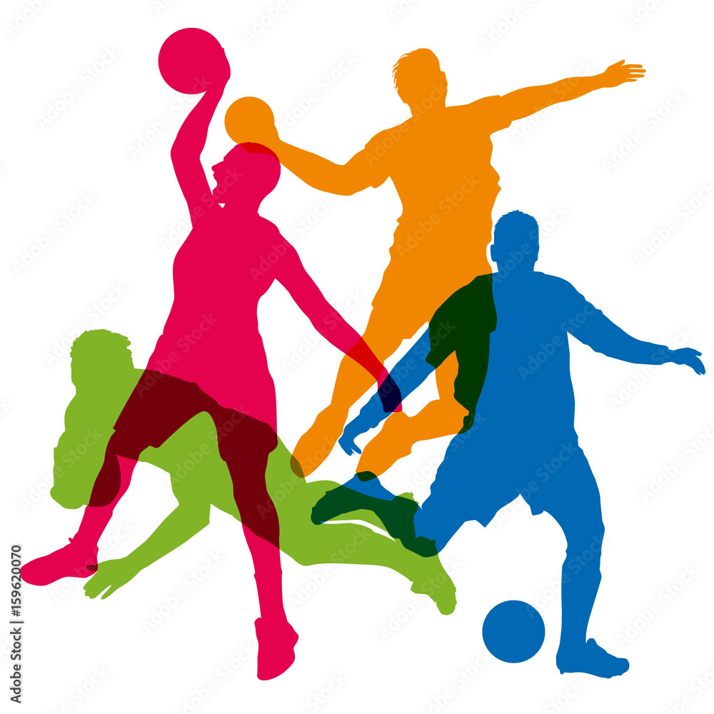 sport - sport d'équipe - football - basket - sport collectif - rugby -  handball Stock Vector | Adobe Stock