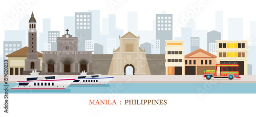 Manila, Philippines Landmarks Skyline