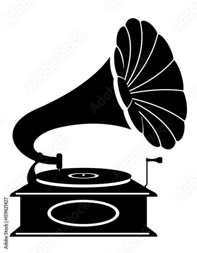 gramophone old retro vintage icon stock vector illustration