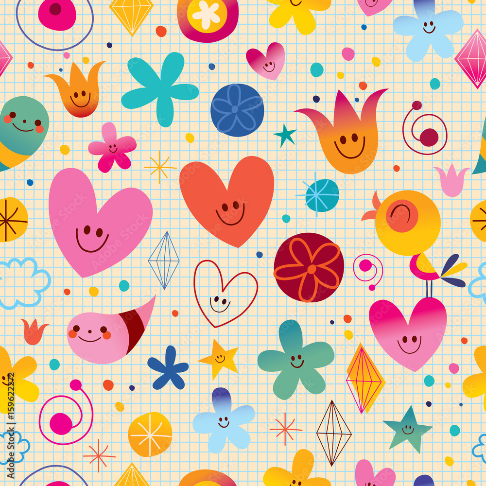 seamless pattern with cute little characters seamless pattern with cute little characters