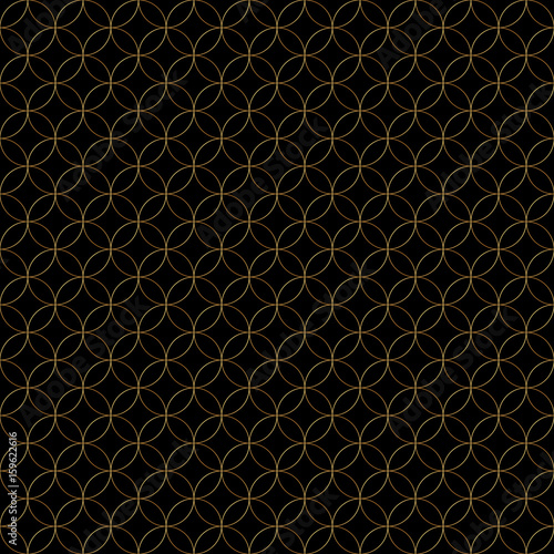 Abstract geometric seamless pattern with golden circles.Luxury background design. Modern stylish texture. Vector illustration. Used for wallpaper, pattern fills, web page,background,surface textures.