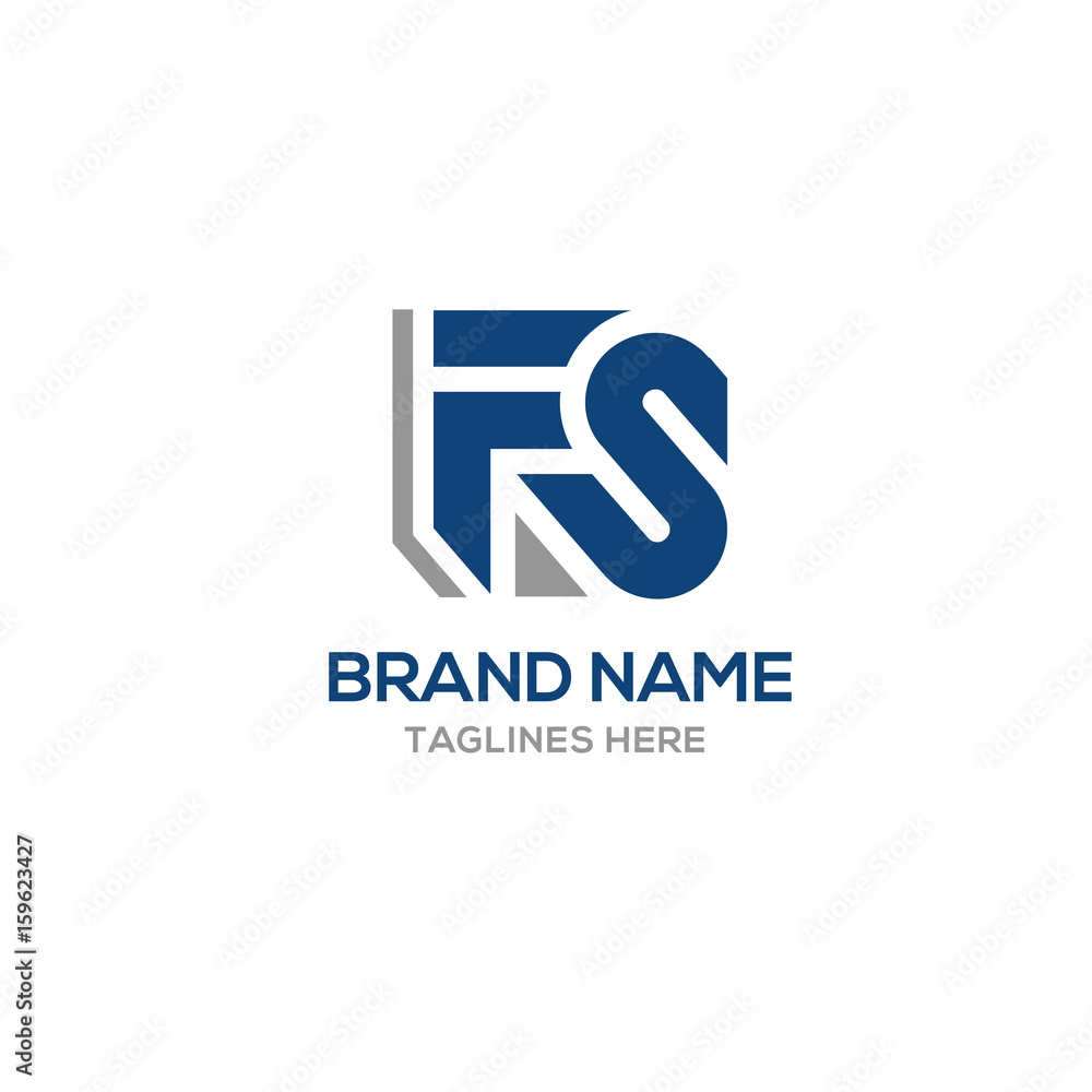Fototapeta premium FS letter logo design vector illustration template, letter FS logo vector, letter F and S logo vector, creative Letter FS letter logo
