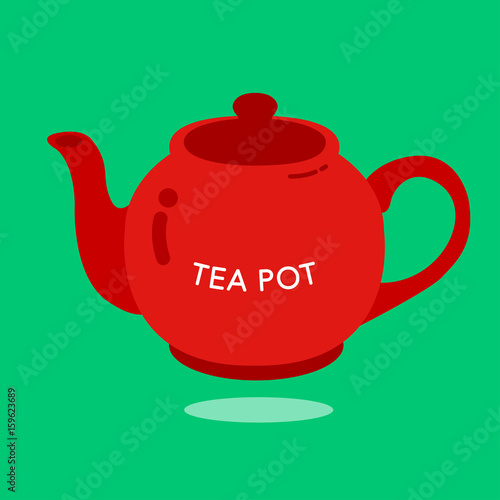 RED TEA POT
Red ceramic teapot on the light green background.
